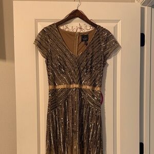 Adrianna Papell Gold Sequin Gown